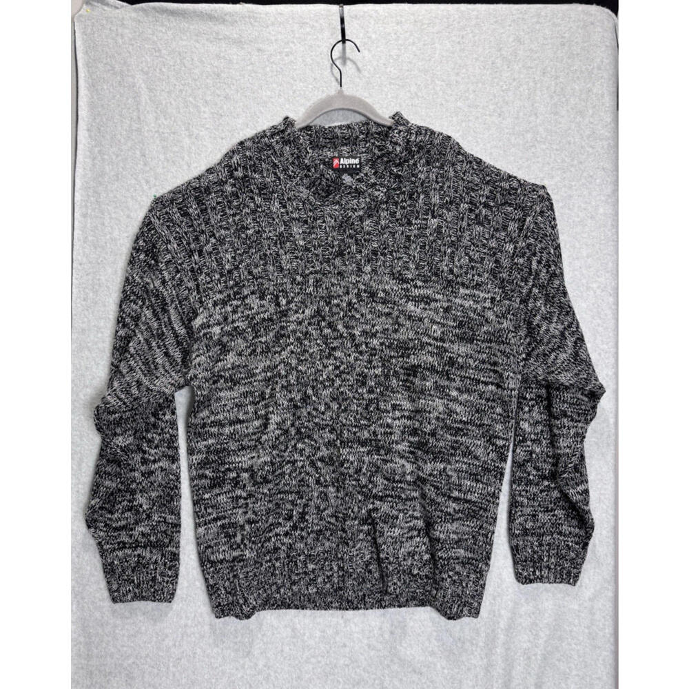 Alpine Design Mens 2XL Knit Grandpa Sweater Grey Dark Academia Cozy Outdoor